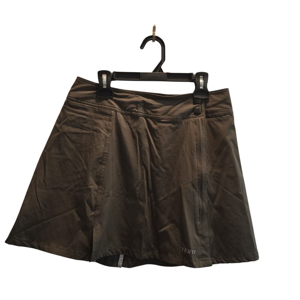 Terry Women’s Cycling Skort Small Olive Green Athletic Golf Tennis Skirt 14”